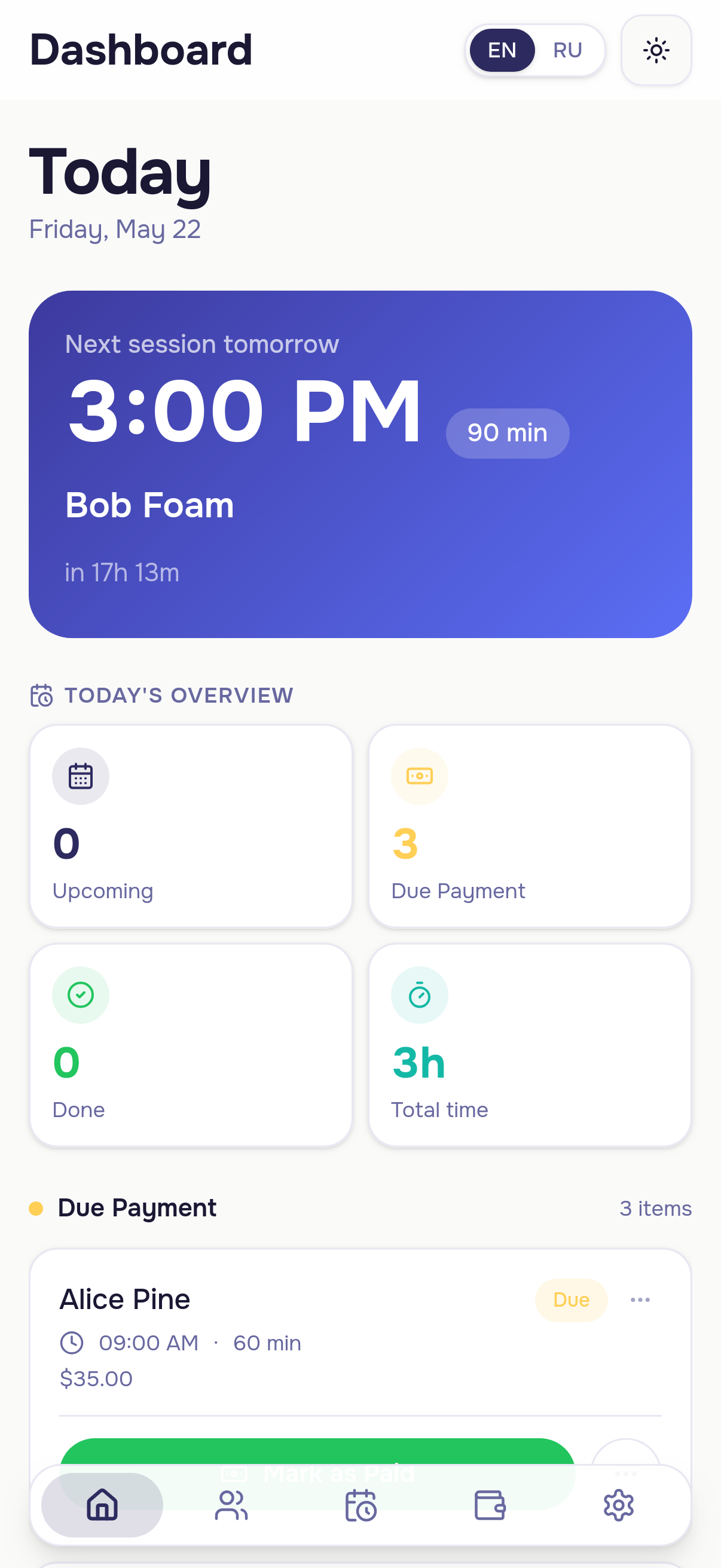 Dashboard screenshot